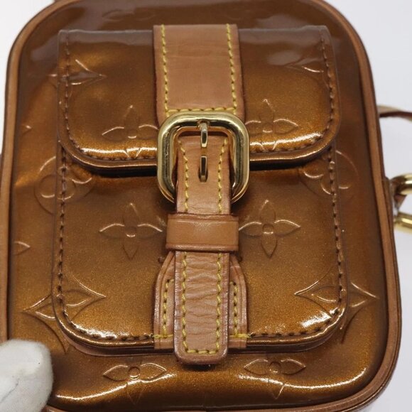 LOUIS VUITTON Monogram Vernis Christie PM Shoulder Bag Bronze M91111 Auth 130923 - Picture 13 of 16